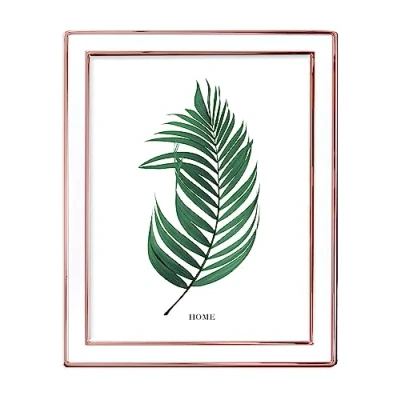 Image of Inov8 Framing Tarnish Resistant Silver Plated Picture Frame Rose Gold Cream Enamel Design for 8x6 Inch (20x15cm) Photo