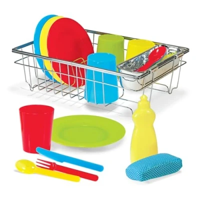 Image of Melissa &amp; Doug Let’s Play House! Wash Dry Dish Set
