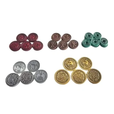 Image of Stonemaier Games Scythe &amp; Expeditions Metal Coins Board Game Accessory