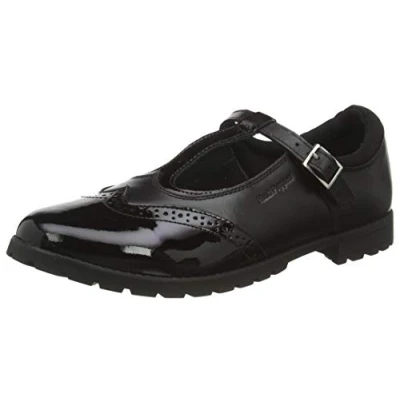 Image of Hush Puppies Girl&#039;s Maisie SNR School Uniform Shoe, Black, 6 UK