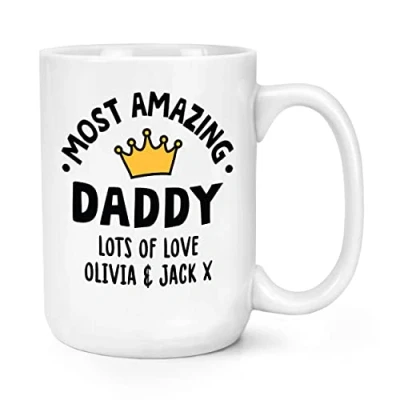 Image of Personalised Most Amazing Daddy Crown 15oz Large Mug Cup