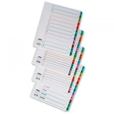 Image of Concord Punched Pocket Index Multicolour tabbed Europunched A Z 20 Part Extra Wide A4 White Ref CS78