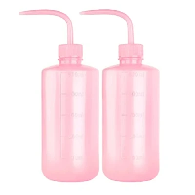 Image of 500ml Plastic Safety Wash Bottle, Pinkish Lab Squeeze Bottle with Narrow Mouth and Scale Labels, Squirt For Plant Flower Succulent Watering 2 Packs