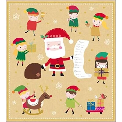 Image of Pack of 5 Santa &amp; Elves Samaritans Charity Christmas Cards Card Packs