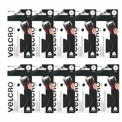 Image of 20 x Velcro Brand Heavy Duty Stick On Large Coins, 45mm Black Strong Self Adhesive Mounting for DIY &amp; Crafts Perfect Room Decor, Posters, Home, Office, School Garage