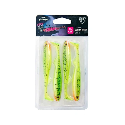 Image of Fox Rage Slick Shad Lemon Tiger Ultra UV Packs 9cm 5pcs