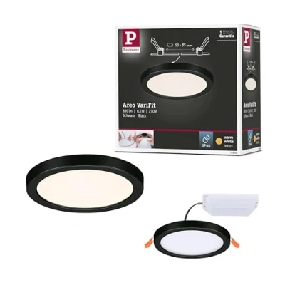 Image of Paulmann Areo LED panel round black 3000K Ø11.8cm
