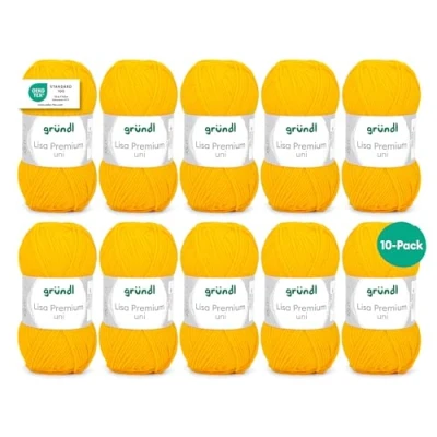 Image of Grundl Lisa Premium Uni Pack of 10 Balls, Acrylic, Signal red 12, 10x 50g