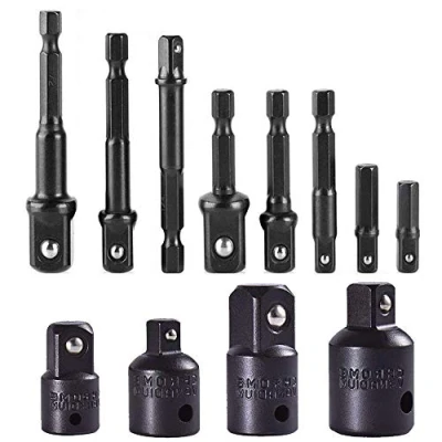 Image of Gasea 8pcs 1/4&quot;, 3/8&quot;,1/2&quot; Extension Socket Adapter Set and 4pcs Impact Reducer for Driver Ratchet Docket Extentsion Conversion Tool