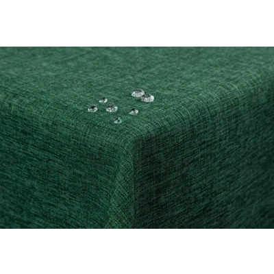 Image of texpot Garden Tablecloth 130 x 220 cm in Dark Green with Linen Look Lotus Effect Stain Protection Non Iron