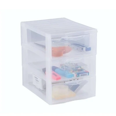 Image of Sundis Orgamix Mini Storage Tower Plastic Clear/Silver, transparent, L25.5 x l.18,5 H25,5cm