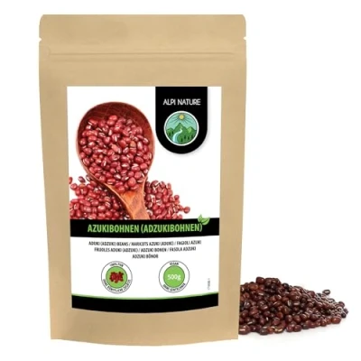 Image of azuki beans (500g, 1.1 lb), 100% natural, without additives, vegan adzuki