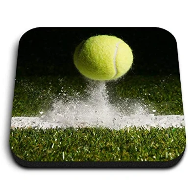 Image of 1 x Square MDF Fridge Magnet Tennis Ball Sports Game 14656