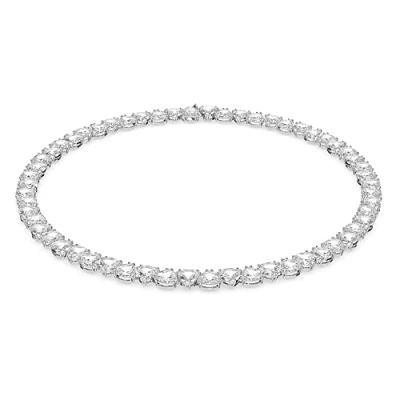 Image of Swarovski Millenia All Around Necklace, Clear White Trillion Cut Crystal in Rhodium Plated Setting, from the Collection