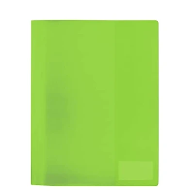 Image of HERMA 19494 file folder, A4, transparent, set of wipe clean and durable plastic with labelling label, 3 transparent folders made polypropylene film, green