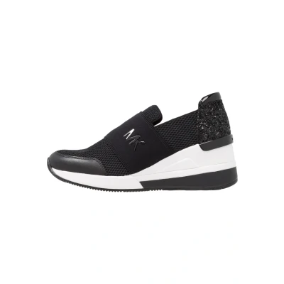 Image of Michael Kors Felix Trainer Slipons, Women&#039;s, Size: 6.5, Black Synthetics/textile