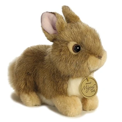 Image of Aurora® Adorable Miyoni® Tots Baby Bunny Stuffed Animal Lifelike Detail Cherished Companionship Brown 7 Inches
