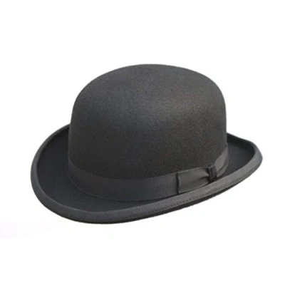 Image of Thorness 100% Wool Bowler Hat A Real Design Classic Size 60cm Black