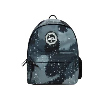 Image of hype BAGS Black Rain Drop Camo Polyester Unisex Backpacks in Size: One Size