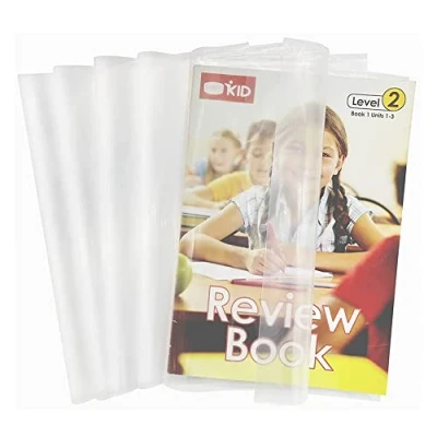 Image of Exercise Books Covers Self Adhesive Book Covering Film Clear Sticky Back Plastic Grid Notebook Protector (Transparent A4)
