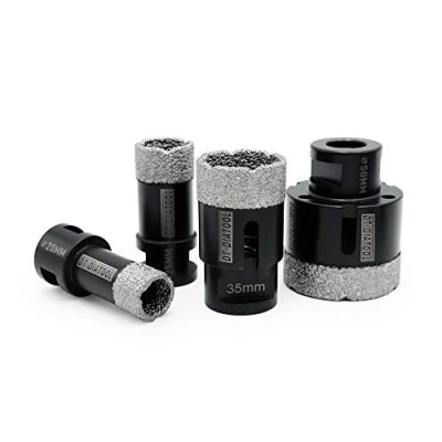 Image of DT DIATOOL Diamond Drill Bit Set 20/25/35/50mm Hole Saw for Dry Drilling Tile Porcelain Marble Ceramic Granite