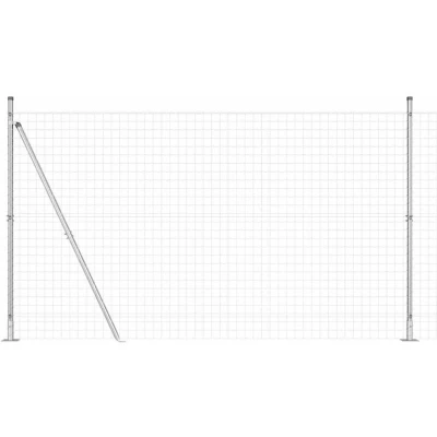 Image of vidaXL Euro Fence with 7 Flanged Posts 1.4x10 m Galvanised Steel