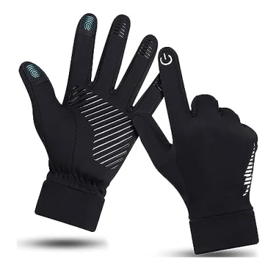 Image of Easylife Thermal Touch Screen Gloves for Men, Medium. Windproof Mens with Cosy Fleece Lining. Machine Washable Fully Guaranteed
