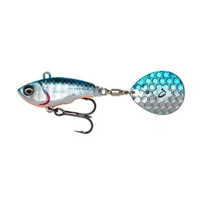 Image of Savage Gear Fat Tail Spin Sinking Jig Spinner, Size/Weight/Color: 5.5cm / 9g Blue Silver