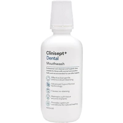 Image of Clinisept+ Dental Mouthwash and Oral Cleanser High Purity Hypochlorous Cleaner Mouthwash, Sting Free, Alcohol Free for Superior Hygiene (400ml)
