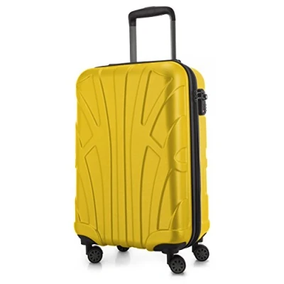 Image of Suitline Hand Luggage, Cabin Trolley, Hardshell Suitcase, 100% ABS, 55 cm, 34 liters, Yellow