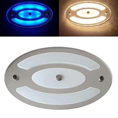 Image of MARVIX LED Ceiling Light 12V 24V Dimmable 6W Mirror Finish 3000k Warm White Super Bright RV Day/Night Interior Panel Lamp For Motorhome, Caravan, Campervan &amp; Boat