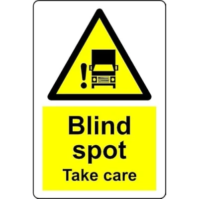 Image of Blind Spot Take Care sign Self adhesive sticker (400mm x 300mm)