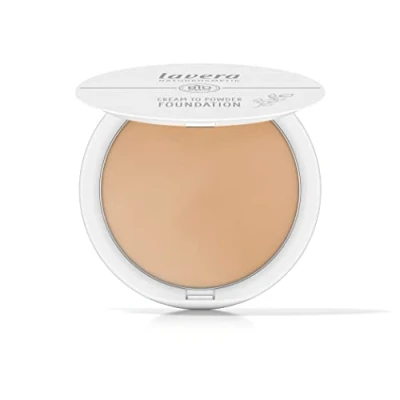 Image of lavera Cream to Powder Foundation Tanned 02 nude Organic Almond Oil &amp; Vitamin E Vegan Moisturizing Intensive Coverage (1 X 10,5g)