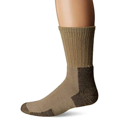 Image of Thorlos Thick Padded Hiking Crew Socks, Khaki, Large