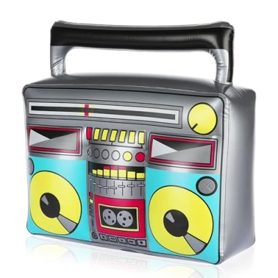 Image of FunX Inflatable Ghetto Blaster Retro Tree Box Accessory for Carnival, Party and Costume, 80s 90s Hip Hop Outfit (Large)