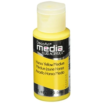 Image of Deco Art Media Paint, Acrylic, Hansa Yellow Medium, 3 x 7.5 cm