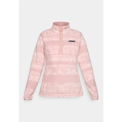 Image of Columbia Benton SPRINGS Printed 1/2 SNAP Fleece jumper, Women&#039;s, Size: Medium, Eraser pink