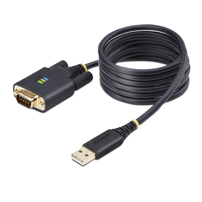 Image of StarTech.com 6.6ft/2m USB to Serial Adapter Cable, COM Retention, FTDI, A DB9 RS232, Interchangeable Screws/Nuts