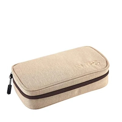 Image of Nitro Pencil Case XL inkl. Geo Dreieick &amp; Stundenplan, Federmäppchen, Schlampermäppchen, Faulenzer Box, Federmappe, Stifte Etui, Almond