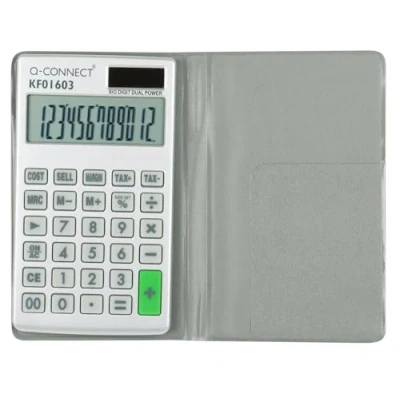 Image of Q Connect Silver Large 12 Digit Pocket Calculator KF01603