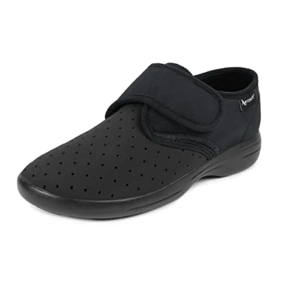 Image of Aerosoft Health Shoe Stretch 10, for Men and Women, Pressure Free, Indoor Outdoor, Lightweight (Black, UK_Footwear_Size_System, Adult, Numeric, Medium, Numeric_6)
