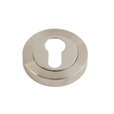 Image of VIBE Euro Escutcheon on Chrome/Satin Chrome Plated Keyhole Cover for Internal Doors Security and Protection from Key Damage