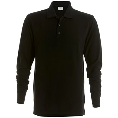 Image of Kustom Kit Mens Pique Long Sleeve Polo Shirt (XL) (Black)
