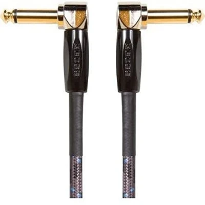 Image of BOSS Bic Pc Patch/Pedal, Guitar, Bass And Instrument Cable. Angled 1/4 Inch Connectors, 6 In/15 Cm Length.