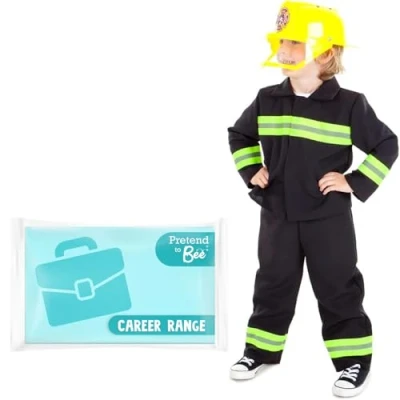 Image of PRETEND TO BEE Emergency Services Fire and Rescue Officer Fancy Dress Costume for Kids, Multicoloured, 3 5 Years