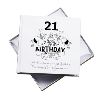 Image of ukgiftstoreonline Personalised Any Age Happy Birthday Photo album Gift 18th, 21st, 30th, 40th, 50th, 60th