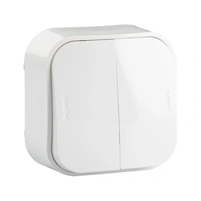 Image of Legrand 782406 Light Switch, Wall, Double, White
