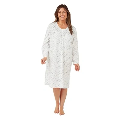 Image of INSIGNIA Womens Long Sleeve Winter Nighties Nightdress Polished Fleece (Blue Spot, 20 22)