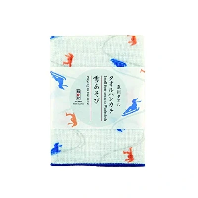 Image of NOREN japanese handkerchief 100% cotton (Playing in the snow) Senshu Quick Drying highly Absorbent pattern for womens