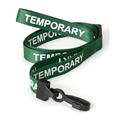 Image of CKB LTD® 20x Green TEMPORARY LANYARDS Breakaway Safety Lanyard Neck Strap Swivel Plastic Clip For ID Card Holder Pull Quick Release Design